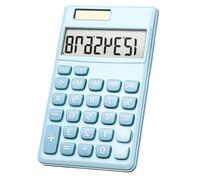 jyibinee Calculatrice standard avec fonctions de base - Petite taille pour une utilisation en déplacement - Boutons confortables à 8 chiffres - Fonctionne à l'énergie solaire - Grand écran - Bleu