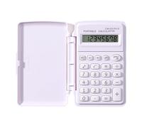 jyibinee Mini calculatrice à écran LCD compacte et légère avec couvercle à rabat, gros boutons, fonctionne à piles, portable pour bureau, étudiant, blanc