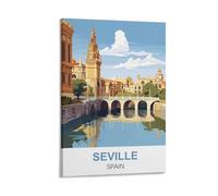JYICUNCHO Affiches de voyage vintage de Séville en Espagne, 40 x 60 cm, impressions sur toile, peintures murales