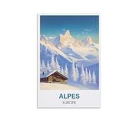 JYICUNCHO Alpes Europe Affiche de voyage vintage 20 x 30 cm Impressions sur toile Décoration murale
