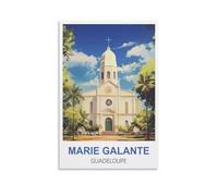 JYICUNCHO Marie Galante Guadeloupe Affiche de voyage vintage 20 x 30 cm Impression sur toile Décoration murale