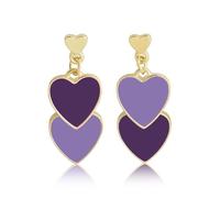 JYIXXZX Boucles D'oreilles Cœur, Plaqué Or Boucles D'oreilles Pendantes en Forme de Cœur, Hypoallergéniques Boucles d'oreilles Suspendues Bijoux pour Femmes Cadeau Saint Valentin Anniversaire (C)