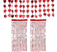 JYJLLM 2 feuilles de 1 m x 2 m - Décorations de fête - Cœurs rouges à suspendre pour la Saint-Valentin, des fiançailles, un anniversaire de mariage