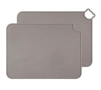 JYKJ Napperons en Silicone pour bébés Enfants, Napperons de qualité Alimentaire pour Voyages, Bords relevés, Surface antidérapante, Portables, faciles à Nettoyer, va au Lave-Vaisselle (Gris)