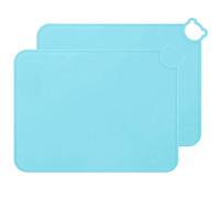 JYKJ Napperons en Silicone pour bébés Enfants, Napperons de qualité Alimentaire pour Voyages, Bords relevés, Surface antidérapante, Portables, faciles à Nettoyer, va au Lave-Vaisselle (Bleu)