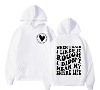 JYKJUEDZ Quand Je dis Que J'aime la Vie Brute Je ne dis Pas Que J'Ai Toujours EU du Plaisir. Streetwear vêtements de Sport rétro à Manches Longues pour Homme