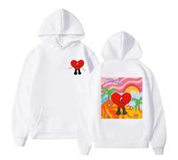 JYKJUEDZ Sweat à Capuche Bad Bunny édition Couple Un Verano Sin TI Album de Musique imprimé Sweat à Capuche à Manches Longues Super Street Headwear Ensemble de Sport