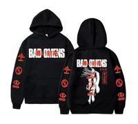 JYKJUEDZ Sweat à Capuche imprimé Musique américaine Bad Omens Band Tour The Death of Peace of Mind Skeleton Graphic Homme Rock Gothique Sweatshirts