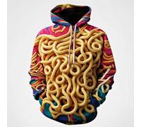 JYKJUEDZ Sweat à Capuche imprimé Nouilles 3D pour Hommes et Femmes Motif Ramen Amusant Printemps/Automne Unisexe décontracté vêtements de créateur pour Enfants