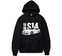 JYKJUEDZ Sweat à Capuche Initial D JDM Vintage S14 FD Drift Voitures japonaises Tissu Mode Urbaine Sweat-Shirt de Course décontracté Style Cyberpunk