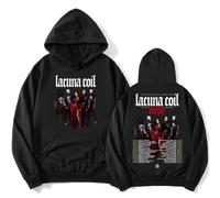 JYKJUEDZ Sweat à Capuche Sleepless Empire Tour Rock Band Lacuna Coil imprimé Sweat-Shirt Automne/Hiver Homme Femme Pur Coton à Capuche