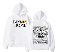 JYKJUEDZ Sweat à Capuche surdimensionné Style Hip-hop pour Homme et Femme édition Automne de la tournée américaine Benson Boone American Heart Sweat à Capuche rétro surdimensionné