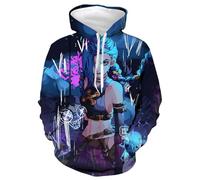 JYKJUEDZ Sweat-Shirt à Manches Longues pour Homme et Femme imprimé en 3D de l'Arcane League Jinx vêtement pour Adulte