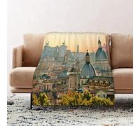 JYLYZZIN Couvertures et Plaids 100 x 130 cm Couverture en Flanelle, Couverture Chaude de Canapé, Jete de lit, Ville, Vue de Rome Depuis Le château Saint-Ange, Monument Historique du Vatican, Italie