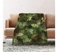 JYLYZZIN Couvertures et Plaids 100 x 130 cm Couverture en Flanelle, Couverture Chaude de Canapé, Jete de lit, Camouflage, Abstrait Hexagonal avec Effet Verre dépoli comme armée de forêt Invisible, v