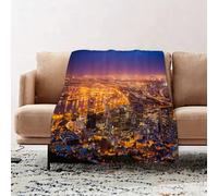 JYLYZZIN Couvertures et Plaids 100 x 130 cm Couverture en Flanelle, Couverture Chaude de Canapé, Jete de lit, Panorama du Cap à l'aube, côtes de l'Afrique du Sud, Rues, Architecture
