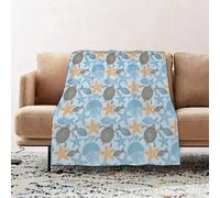 JYLYZZIN Couvertures et Plaids 100 x 130 cm Couverture en Flanelle, Couverture Chaude de Canapé, Jete de lit, Collection d'animaux Marins de la Nature avec des Motifs inspirés des Mandalas Tribaux