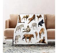 JYLYZZIN Couvertures et Plaids 100 x 130 cm Couverture en Flanelle, Couverture Chaude de Canapé, Jete de lit, Collection de Tigres et Autres Grands félins Zoo de Grands félins Debout