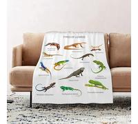 JYLYZZIN Couvertures et Plaids 100 x 130 cm Couverture en Flanelle, Couverture Chaude de Canapé, Jete de lit, Caméléon, lézard, Iguane Vert, Dragon de Komodo, Varan, Reptiles ou Serpents Exotiques,