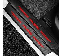 JYMLOV 4 pièces Autocollants Protection Plinthes Fibre Carbone Voiture, pour Mitsu-bishi Pajero 2021-2015 Tuning Accessoires, Anti-Rayures Protecteur PéDale Seuil Porte - Auto-adhésif,Black