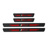 JYMLOV 4 pièces Autocollants Protection Seuil Porte de Voiture pour FI-at 500 500X 500L, Accessoires de décoration de Plinthes Auto en Fibre Carbone de Anti-Rayures,500X Red