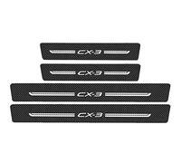 JYMLOV 4 pièces Autocollants Protection Seuil Porte de Voiture pour Maz-da CX-8 CX-3 CX-9, Accessoires de décoration de Plinthes Auto en Fibre Carbone de Anti-Rayures,CX3 White