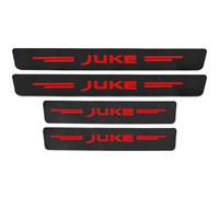 JYMLOV 4 PièCes Bande Protection Seuil de Porte Voiture pour NIS-san Juke RéGlage Accessoires Autocollant de Bord de Plaque de Protection en Fibre de Carbone Film Anti-Rayures,Red
