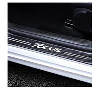 JYMLOV 4 Pièces Bande Protection Seuil Porte Voiture pour Fo-RD Focus 4 3 2 MK4 MK3 MK2, Autocollants Plaques Pédale Bienvenue Fibre Carbone Anti-Rayures - Accessoires Plinthes Auto,Black