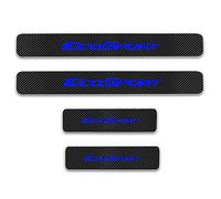 JYMLOV 4 Pièces Bandes Protection de Seuil Porte de Voiture, pour Fo-RD Ecosport, Accessoires de Style de Autocollant de Plinthes pour Auto en Fibre Carbone de Anti-Rayures,Blue