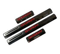 JYMLOV 4 Pièces Plaques Plinthes en Acier Inoxydable pour NIS-san Qashqai J10 J11 J12 2016 2017 2018 2019-2022, Voiture Seuil de Porte Door Sill Contre Les Rayures Protection Accessoires,Red