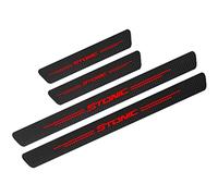 JYMLOV 4 Pièces Protection de Seuils de Porte de Voiture, pour K-IA Stonic, Bande de Protection de Seuil en Fibre de Carbone Anti-Rayures - Accessoires DéCoration Style,Red