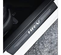 JYMLOV 4 pièces Protection Seuil Porte Voiture, pour Hon-da HRV HR-V 2013-2023, Autocollant de Protection de Seuil de Porte de Bienvenue en Fibre Carbone Accessoires Décoratifs,Black
