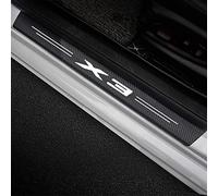 JYMLOV 4 Pièces Seuil de Porte Plaque de Seuil en Fibre de Carbone Accessoires de Voiture pour B-MW X3 E83 F48 G01 2010-2020 Styling Accessoires,Black