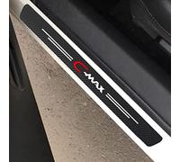 JYMLOV 4 pièces Seuils De Porte Eponge pour Fo-RD Cmax C-Max, Protecteur De Seuil De Porte De Voiture en Fibre de Carbone Bienvenue Pedal Plate Guards Accessoires De Style De Voiture,Black