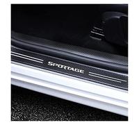 JYMLOV 4 Pièces Voiture Fibre de Carbone Plinthes Autocollant, pour KI-A Sportage, Kick Plates Anti-Rayures Protecteur PéDale Seuil Porte,Car Style Intérieur Accessoires,Black