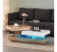 JYMTOM Table Basse pivotante, Table de Salon avec Plateau pivotant, Finition laquée Brillante, Style Moderne, 110 x 50 x 40 cm
