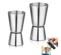 JYNVO 2Pcs Doseur Sirop Inox, Double Tête 15/30ml & 25/50ml, Pompe à sirop de café, appareil de mesure de barre,Pour Mesurer Sirop & Préparer Cocktails