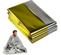 JYNVO 3 Piece Rescue Blanket, Survival Kit, Outdoor Emergency Blanket, Warm Rescue Blanket, Rescue Sheet, For Car, First Aid, Camping, Protects Against Cold, Rain and Wind