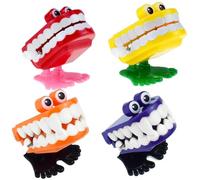 JYNVO 4 Piece Teeth Toys, Clockwork Toys, Toy Teeth Eyes Clockwork, Human Running Teeth, Running Teeth Dentist Gift, Christmas Birthday Gift