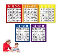 JYNVO 50pcs Cartes Carton de Loto Bingo, Jeu de Bingo de Numérique, Jeu de Bingo des 123 pour Les Enfants de 4 à 8 Ans, Parfait pour la Salle de Classe et la Maison.