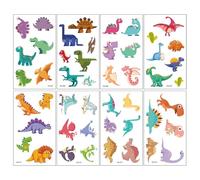 JYNVO 8 Feuilles Tatouage Dinosaure Enfant, Tatouages Éphémères pour Enfants, Temporaires pour Garçons Filles, Petit Cadeau Anniversaire Pinata