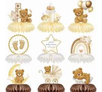JYNVO 9 Pcs Décoration Table Gender Reveal Team Boy Girl Centre de Table en Nid d’Abeille pour Baby Shower Fête Naissance Prénatal