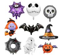 JYNVO 9 Pièces Décoration de Fête Halloween, Ballon de Décoration Halloween, Ballons Halloween en Papier Aluminium, Utilisé pour Fêtes, Halloween, Carnaval, Bars, Décoration la Maison