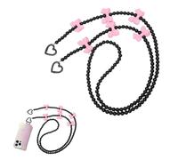 JYNVO Attache Telephone 1 chaîne transversale pour téléphone portable avec noeud papillon rose (adaptée aux téléphones portables, bijoux scénarios de pendentifs quotidiens)
