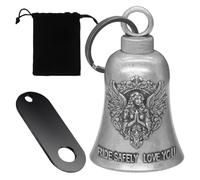 JYNVO Clochette Moto Porte Bonheur en Acier Inoxydable, Cloche de Moto Ailé à Motif d'Ange, Viking, Boussole, Marteau du Thor, Celtique, Crâne, Guardian Bell