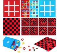 JYNVO Coffret Loisir Créatif,Jeu de Dames,Jeu Tic Tac Toe Feutrine Mini, Portable pour Voyage & Fête, Feutrine Kit Loisir Créatif Éducatif pour Enfants & Famille,Cadeaux de Noël