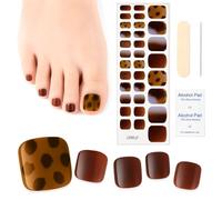 JYNVO Ongles Gel Autocollant UV Pieds - 32 pcs Maniko Nails Pieds, Faux Ongles Pieds Autocollants Adhésif, Vernis à Ongles D'orteil