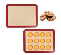 JYNVO Tapis de Cuisson Silicone Pour Four, 2 Pièces Tapis Cuisson Reutilisable, Plaque Silicone Four, pour Pain,Biscuits,Macarons, avec 1 brosse (42 * 29.5CM)