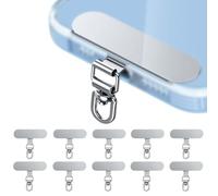 JYNXOR 10 pcs languettes d'attache de téléphone en métal, Téléphone dragonne Patch, métal Patch,Téléphone Cordon Patch, pièce de rechange universelle pour cordon de téléphone portable, sans adhésifs