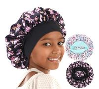 JYNXOR 2 Pcs Bonnet Satin Cheveux Nuit Enfant, Satin Réutilisable, Charlotte Cheveux Soyeuse, Bonnet De Nuit Enfant Élastique Confortable Motif Licorne Coloré pour Filles Et Garçons De 2 à 8 Ans